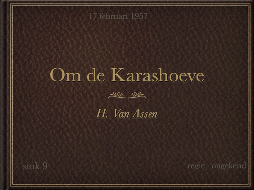 1957 Om de Karashoeve voorblad